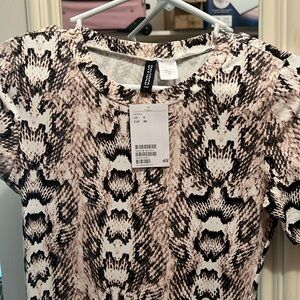 H&M snake print bodycon dress